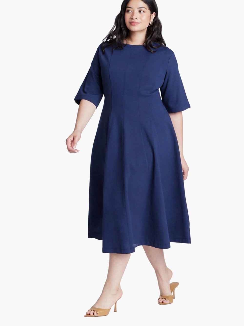NWT Eloquii Seam Detail Ponte Workwear Midi Dress Sz 26